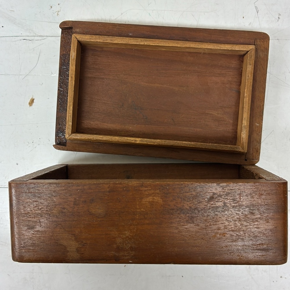 Wooden Decorative Box with Geometric Inlay - Picture 5 of 13